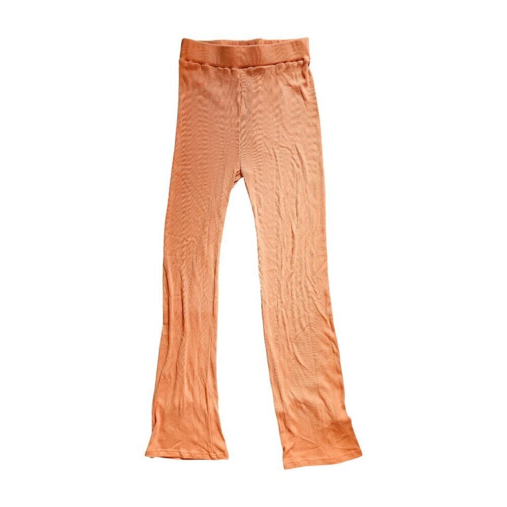 JLUXLABEL Ribbed Orange Ribbed Stretchy Pants Sz M